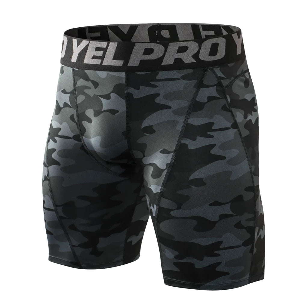 Men's elastic compression shorts