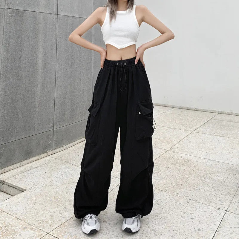 Low waist drawstring Wide Leg Pants for women Molleton pants