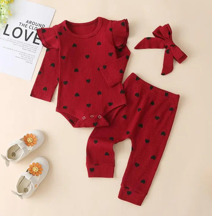 Conjunto de coração fofo para bebê