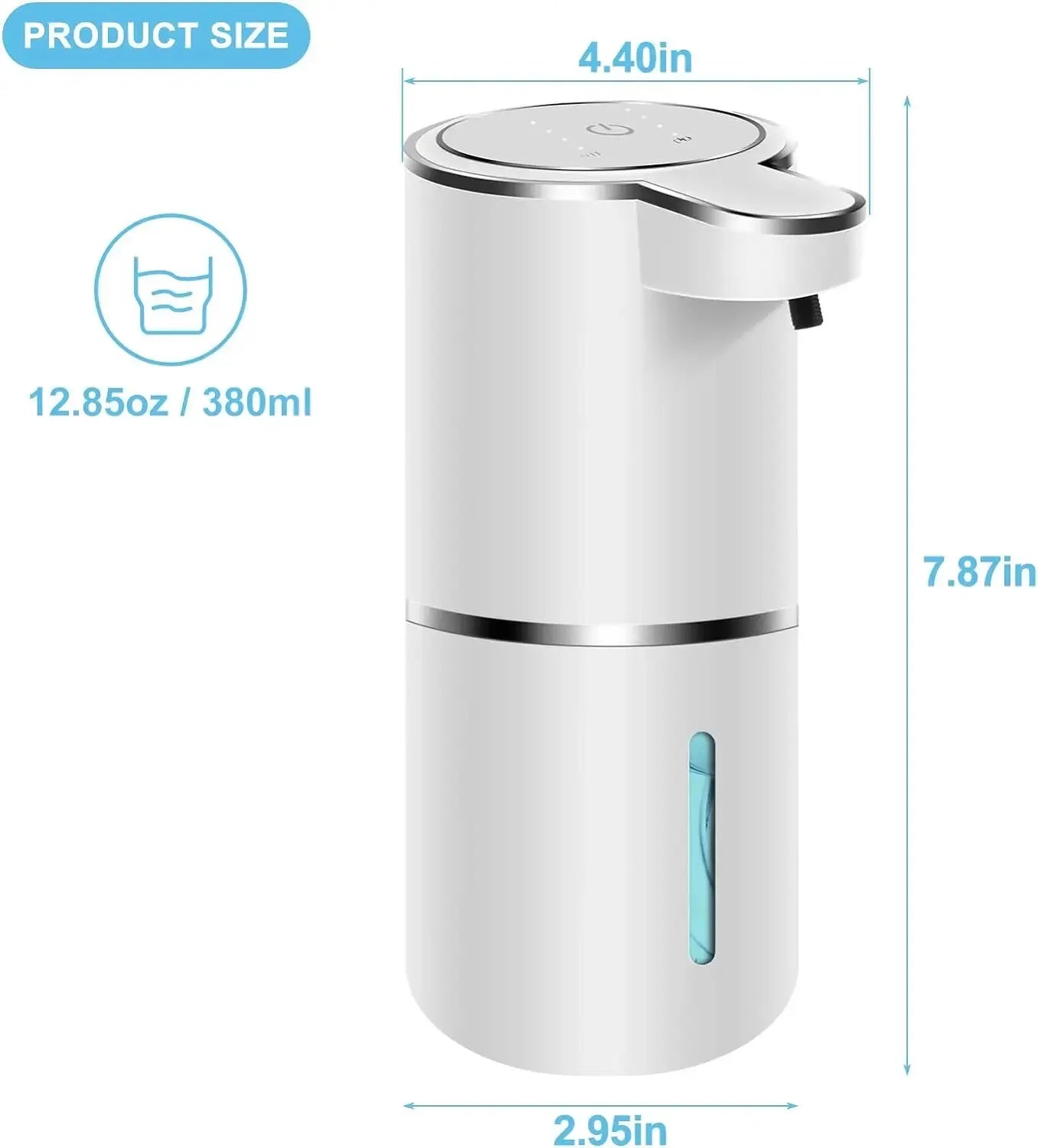 Touchless Automatic Soap Dispenser with adjustable foam and USB rechargeable features