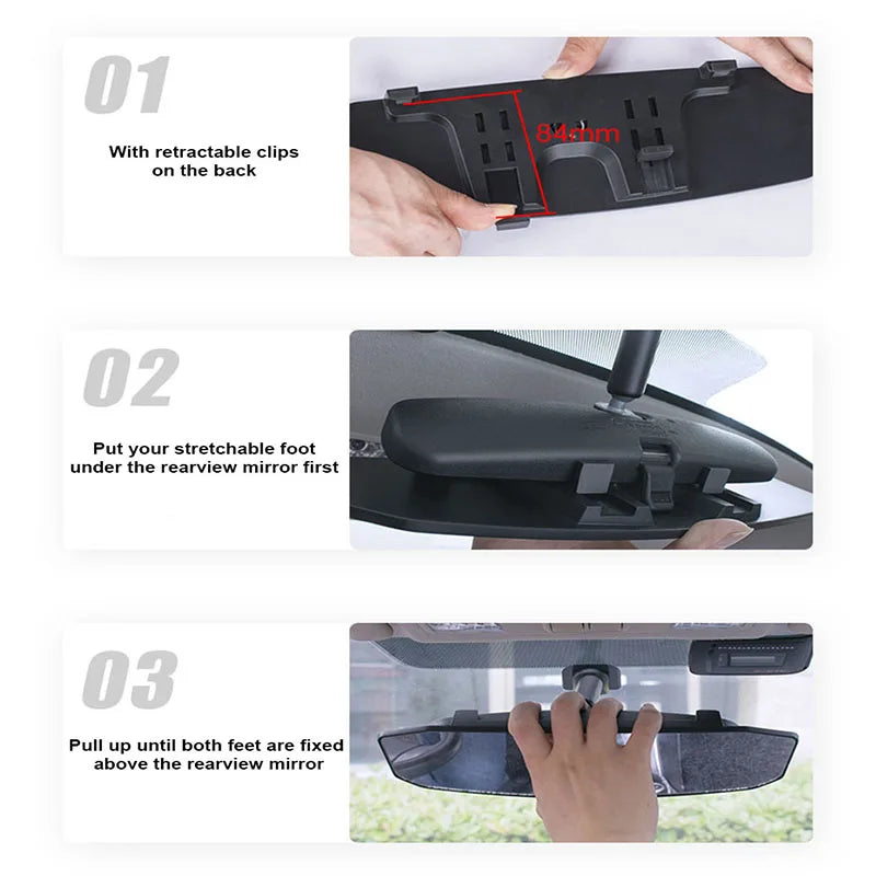 Seametal grande angular convexo espelho retrovisor anti brilho interior do carro vista traseira do assento da criança do bebê relógio de sol viseira espelho cobre 