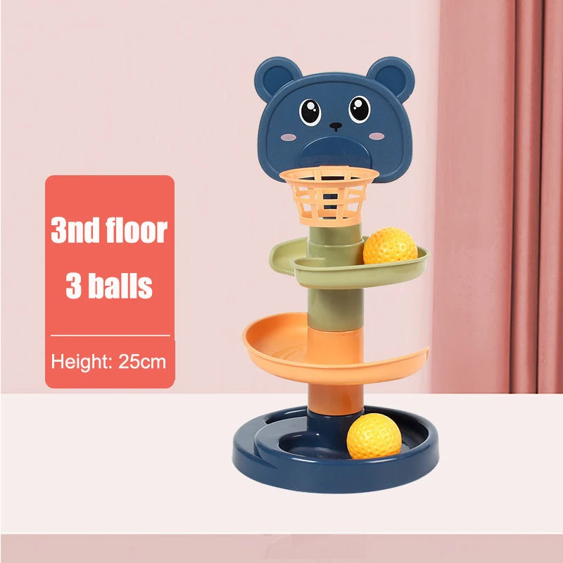 Rotating tower of sliding balls stacking educational toy for Baby and toddlers