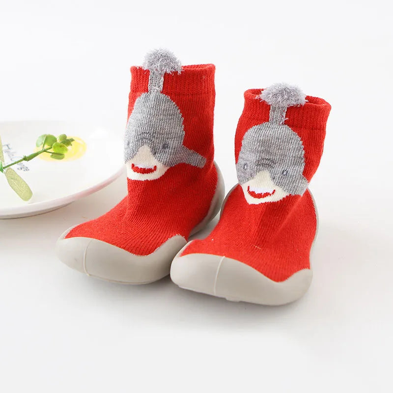 Sapatos de malha Baby First Walker: borracha macia antiderrapante, confortável e segura para meninos e meninas 