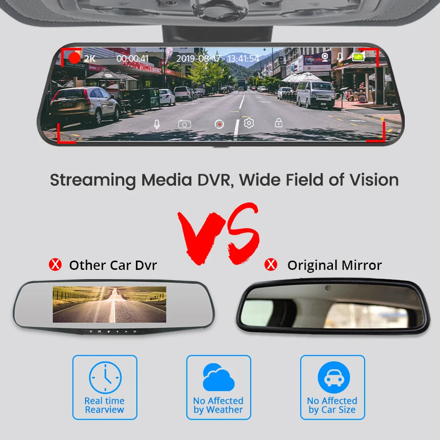 Acceo VisionPro 10 DVR Rear-View Mirror with Night Vision Camera