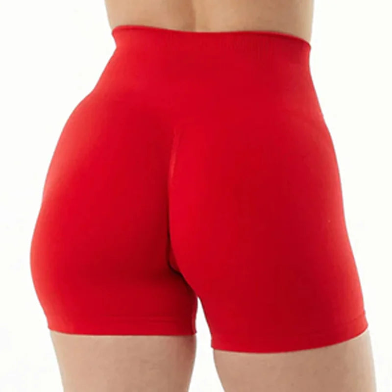 Shorts de fitness esportivos sem costura Vaambii de cintura alta. 