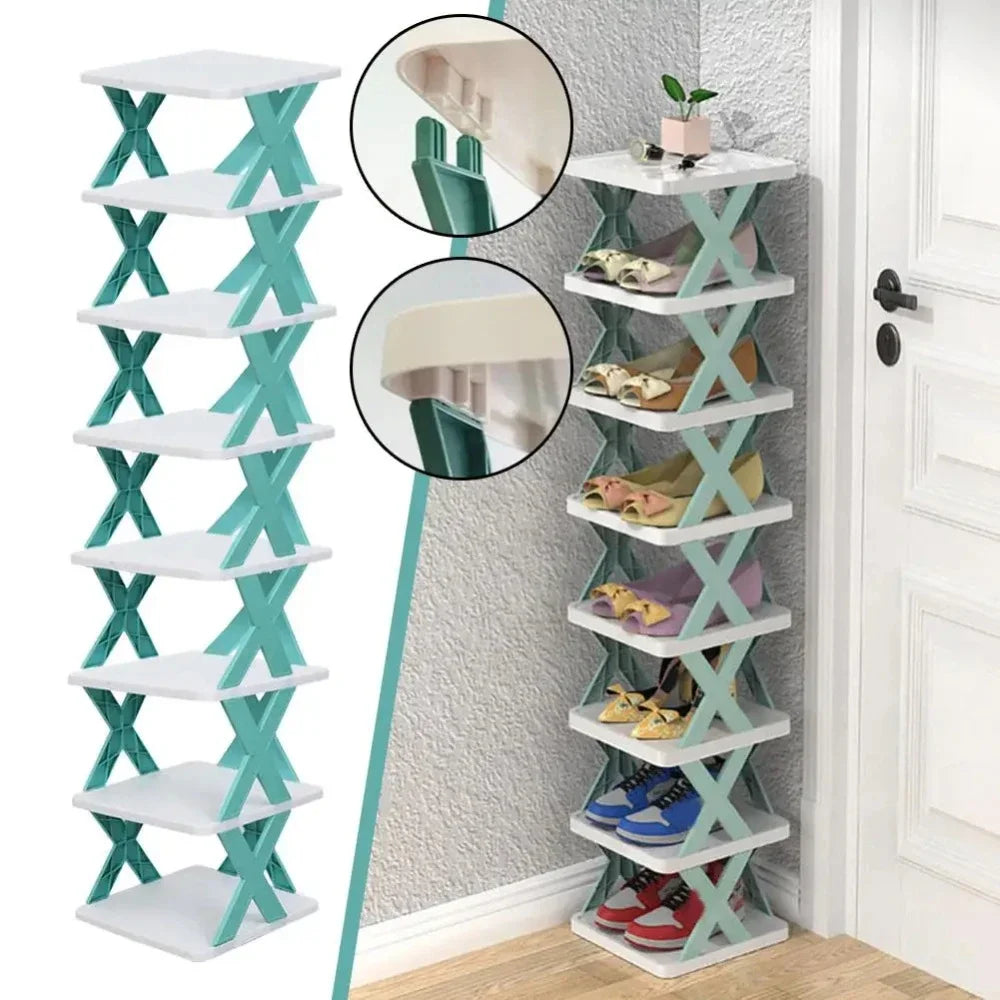 Shoe racks for family, shoe organizer, simple multi-layer shelf, colorful cabinet