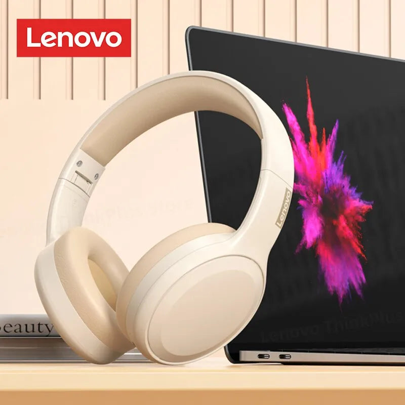 Lenovo TH30: Fones de ouvido sem fio Bluetooth 5.3 dobráveis ​​para jogos e esportes, com microfone e bateria de 250mAh