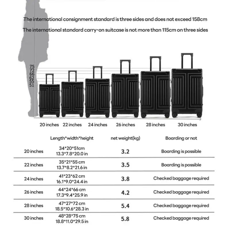 super resistant aluminium - magnesium travel suitcase