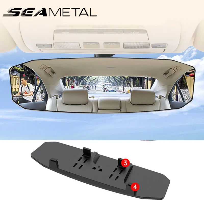 SEAMETAL Wide Angle Convex Rearview Mirror Anti Glare Car Interior Rear View Baby Child Seat Watch Sun Visor Mirror Covers