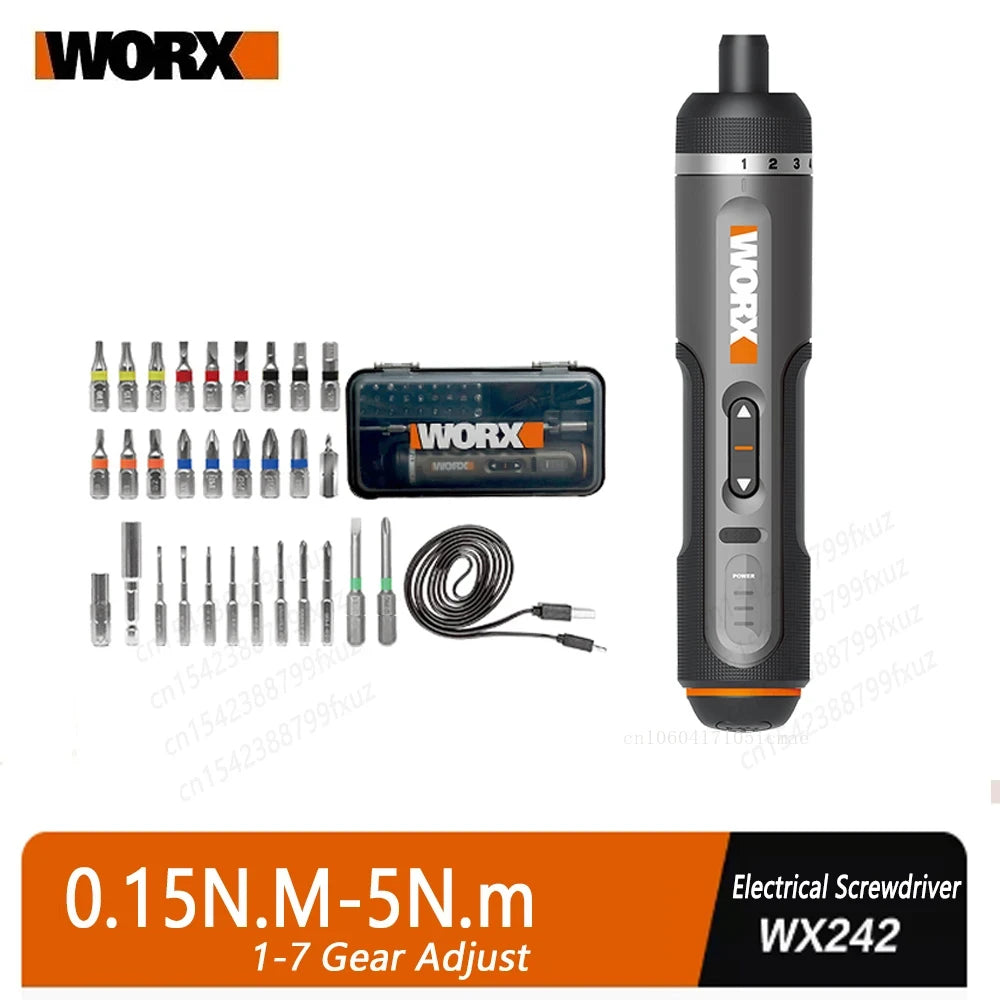 Mini conjunto de chave de fenda elétrica wx242 chaves de fenda elétricas sem fio inteligentes alça recarregável usb com conjunto de broca de 30 bits 