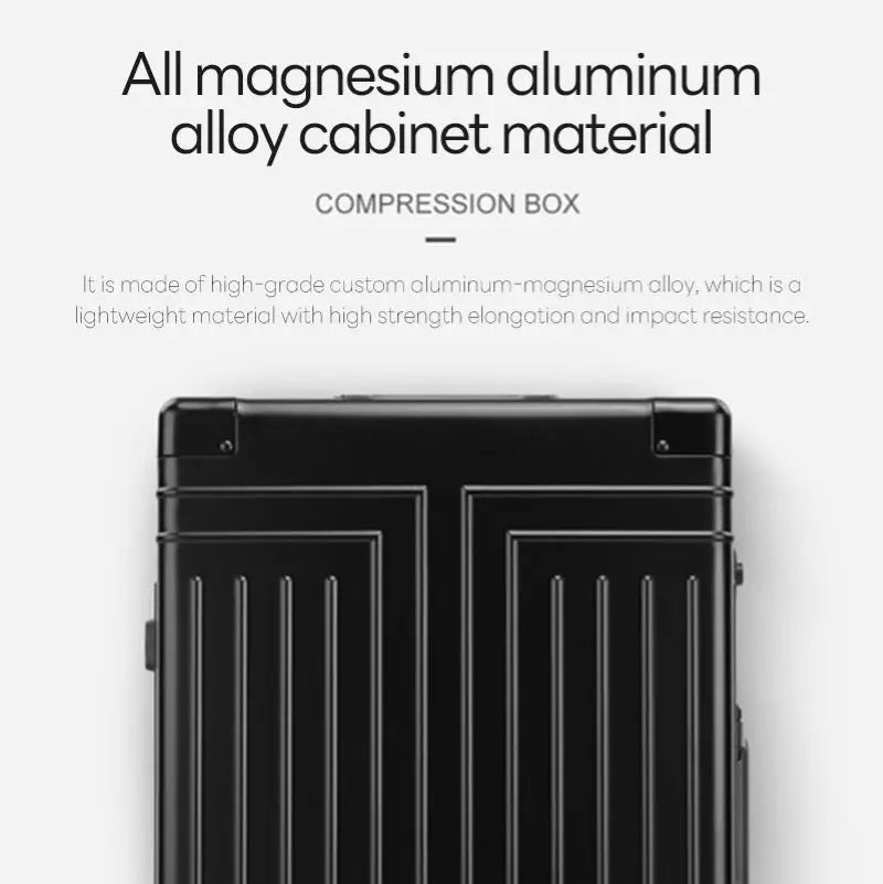 super resistant aluminium - magnesium travel suitcase