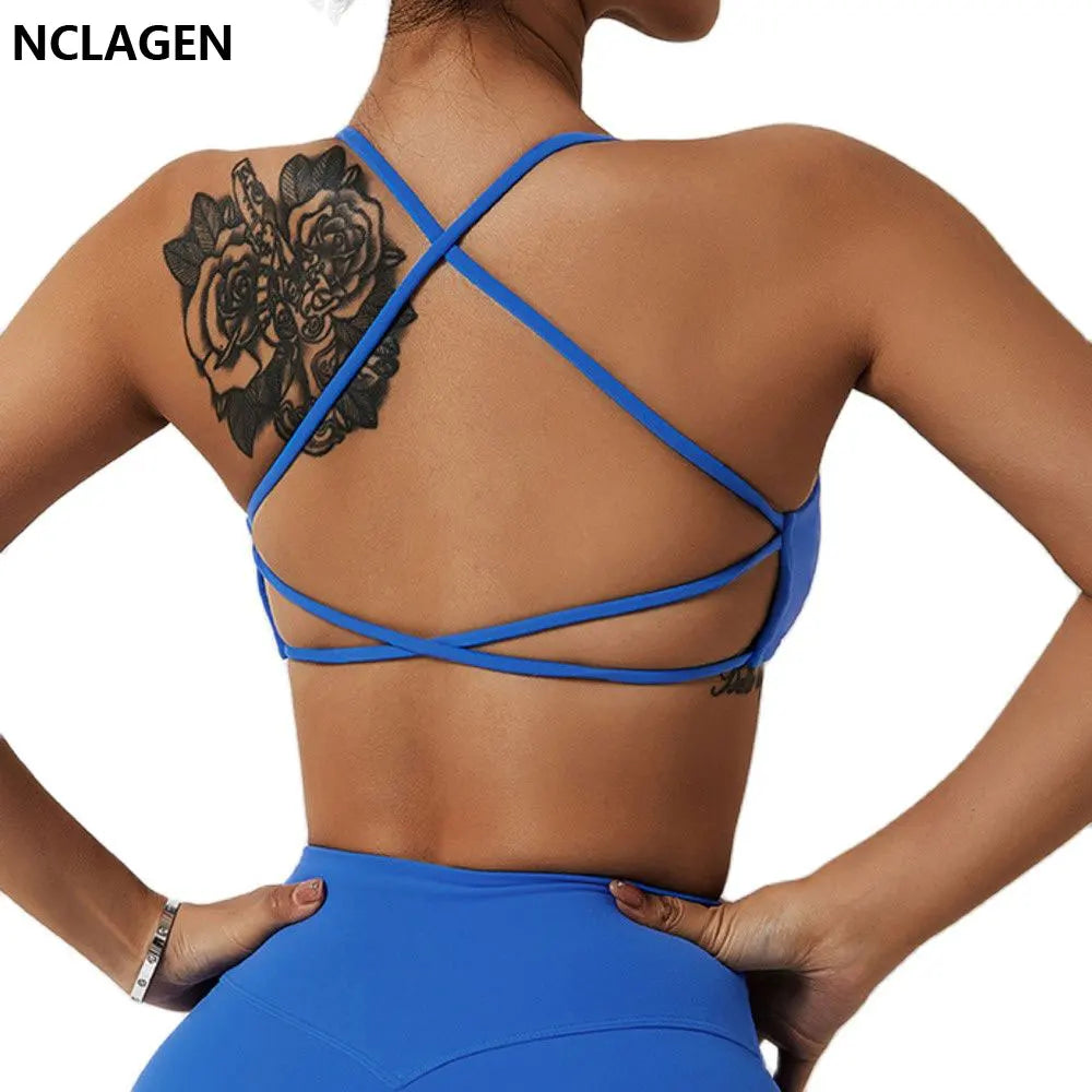 Criss -Cross Straps Sports Bra For Women, fitness