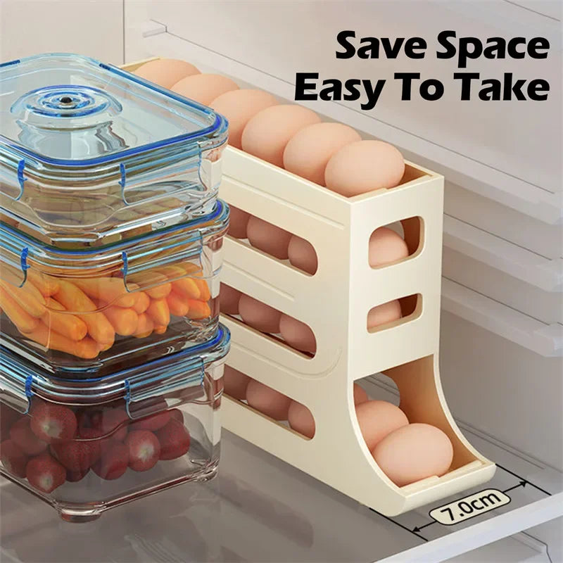 Refrigerator Egg storage box, Rolling Organizer, Egg Rack, large capacity, kitchen container, holder, 2 pcs, 1 pcs