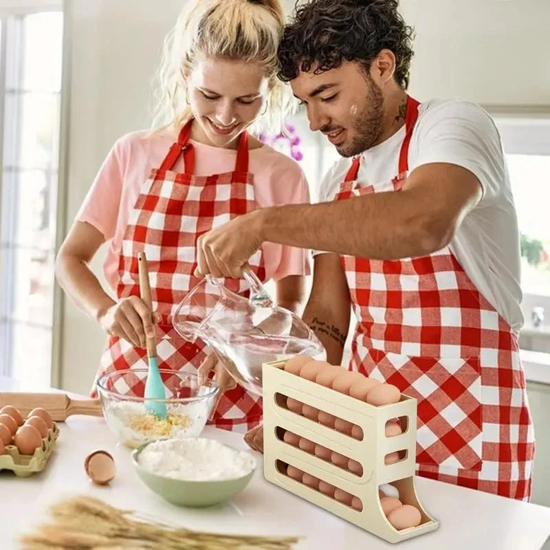 Caixa de armazenamento de ovos para geladeira, organizador de rolamento, suporte para ovos, grande capacidade, recipiente de cozinha, suporte, 2 peças, 1 peça 