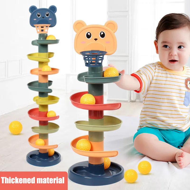 Rotating tower of sliding balls stacking educational toy for Baby and toddlers