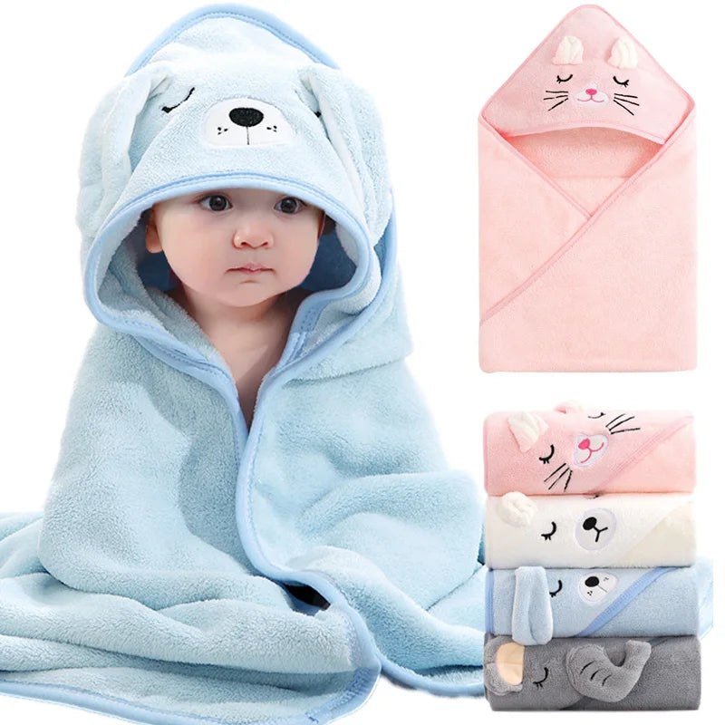 Soft, hooded, animal, theme, baby, bath, towel