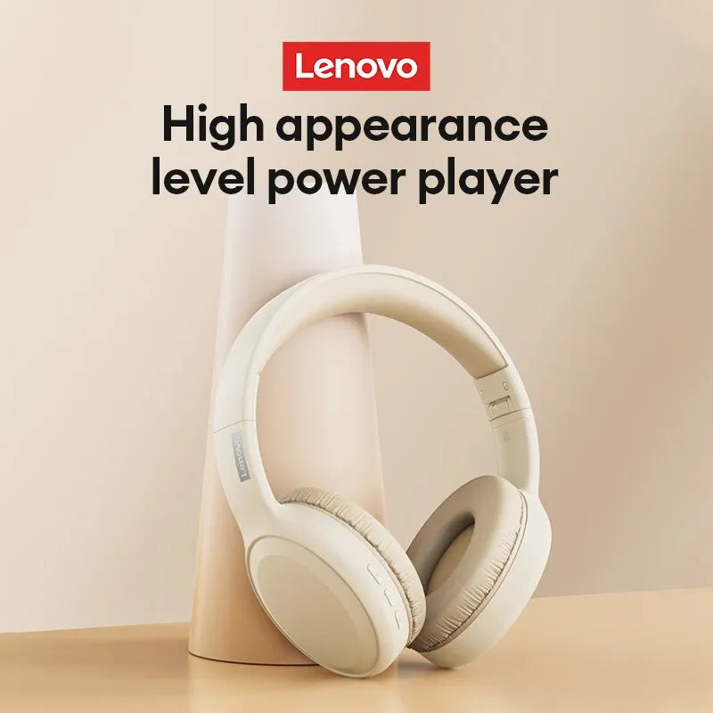 Lenovo TH30: Fones de ouvido sem fio Bluetooth 5.3 dobráveis ​​para jogos e esportes, com microfone e bateria de 250mAh