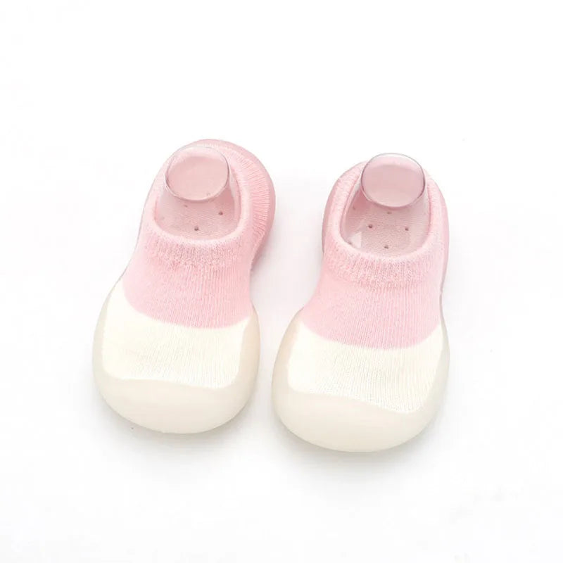 Sapatos de malha Baby First Walker: borracha macia antiderrapante, confortável e segura para meninos e meninas 