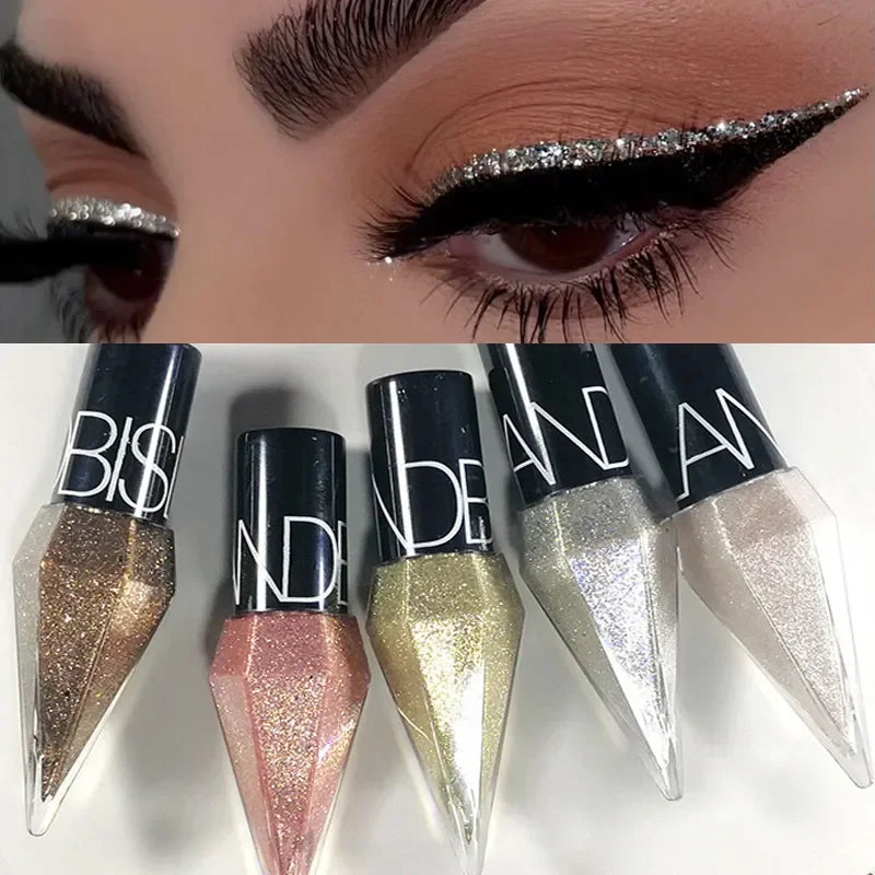 Sombra à prova d'água Diamond Eye Liner brilhante, maquiagens com várias cores Glittere e lantejoulas 