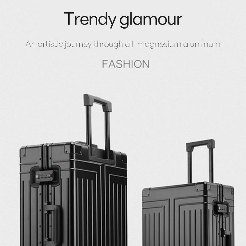 super resistant aluminium - magnesium travel suitcase