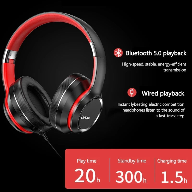 Lenovo HD200 Bluetooth Headphones with Noise Cancelling