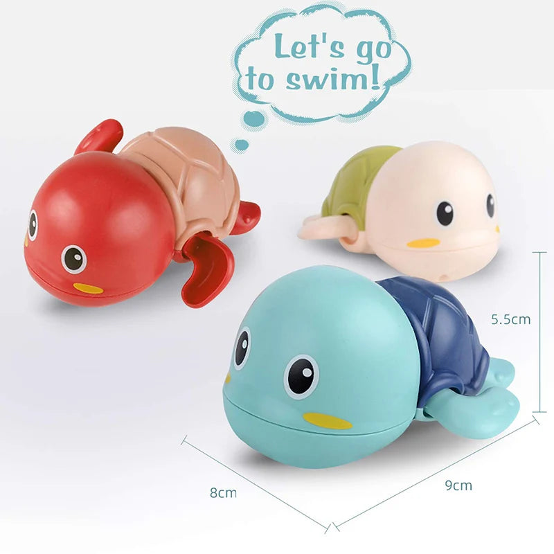 Aquatic Adventure baby bath toy set with swimming turtle and whale on the beach