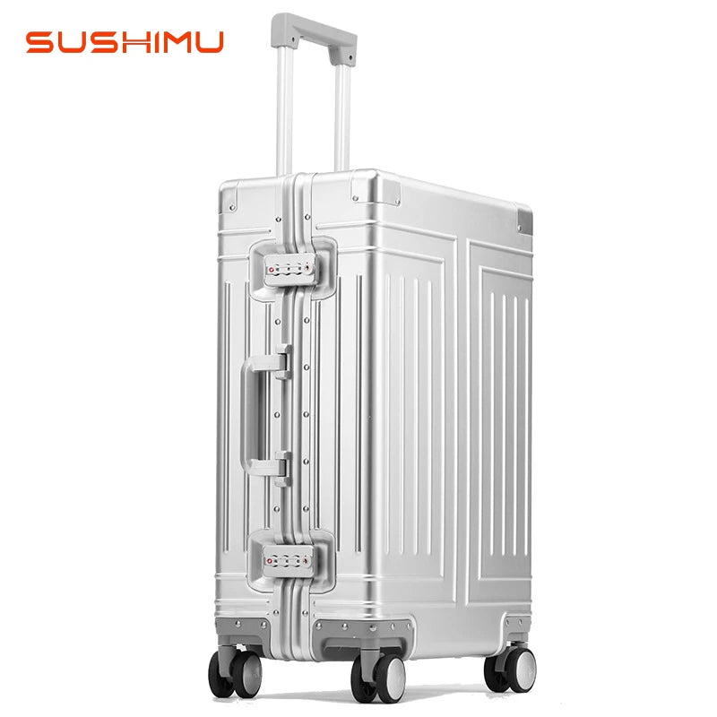 super resistant aluminium - magnesium travel suitcase