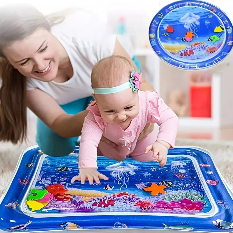 Aqua play baby mat top inflável para tempo de barriga e diversão na água