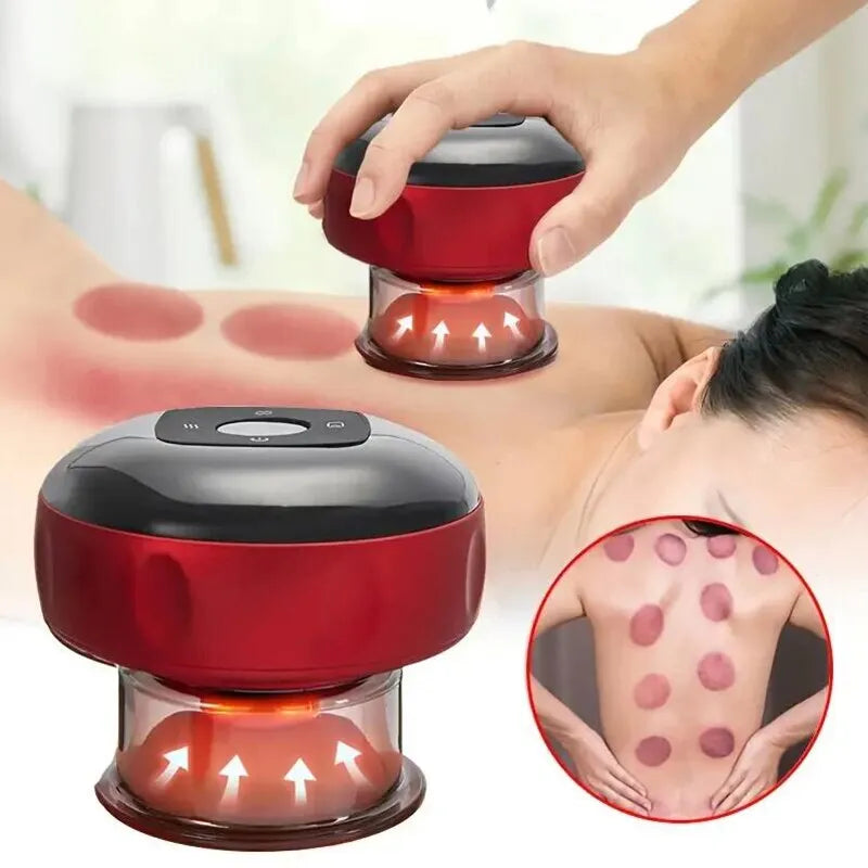 Body Scraping Massage Smart Electric Vacuum Cupping Heating Suction Cup Device Back Neck Arm Massger